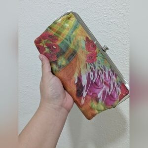 HOBO Floral Watercolor Clutch Wallet